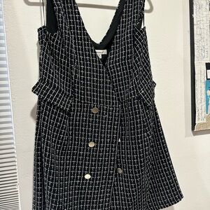 Francesca's Collections Black and White Plaid Mini Dress